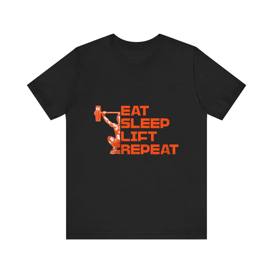 Workout Motivation T-Shirt - Eat, Sleep, Lift, Repeat